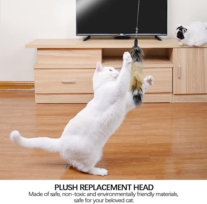 6 PCS Replacement Plumes Interactive Cat Toy Refills Cat Toy Wand Replacement Teaser Refills for Cat Kitty Toys