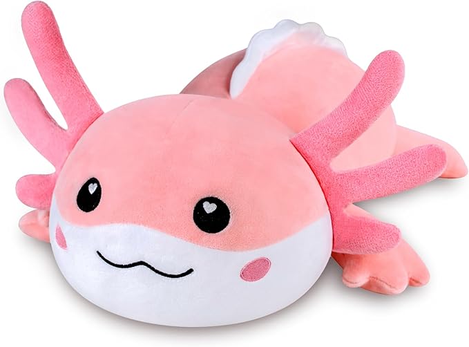 Axolotl Plush, Soft Plush Pillow Pink Axolotl Stuffed Animal, Cute Plushies Toy Gifts for Kids & Adults