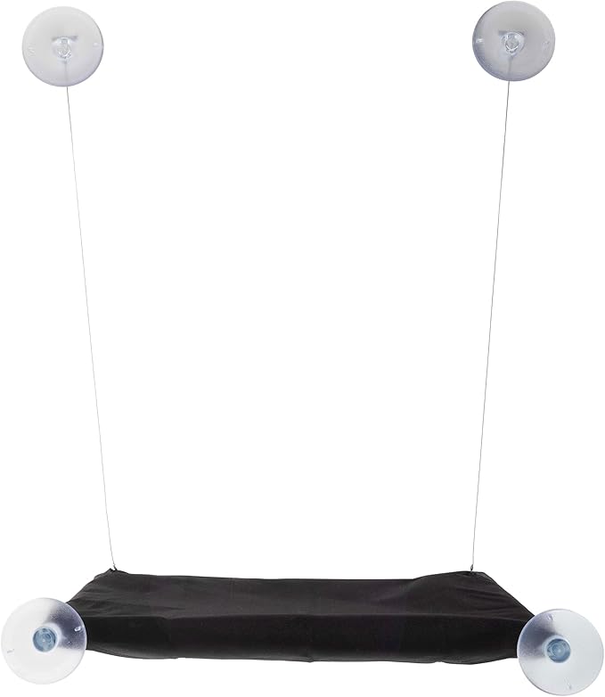 Cat Window Perch - Cat Window Hammock with Strong Suction Cups and Removable Machine Washable Oxford Cloth Cat Bed for Large Cats by PETMAKER (Black)