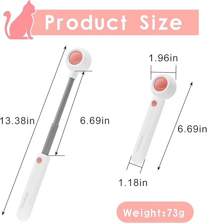 Andiker Cat Teaser Stick, Retractable Cat Wand with Replacement Head, Cat Feather Toy, Cat Interactive Toy for Indoor Cats for Relief Boredom and Exercise (Blue)