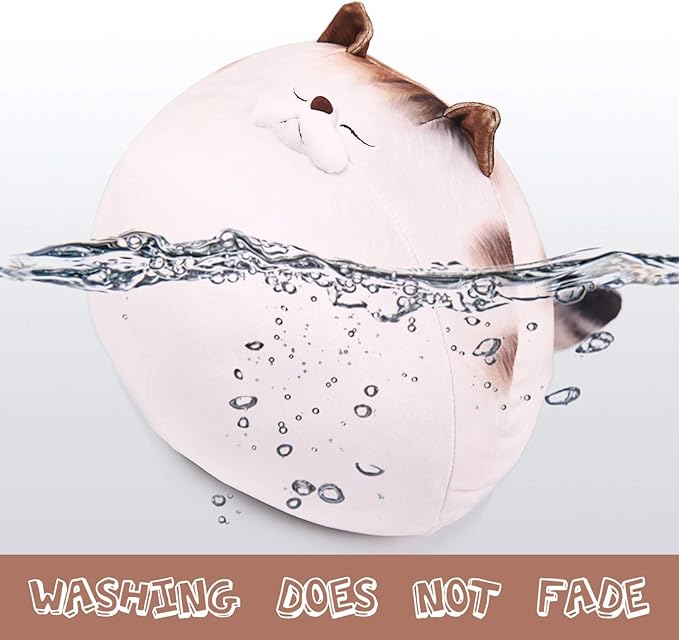 ARELUX 18In High Chubby Cat Plush Pillow, Cute Fat Kitty Cat Stuffed Animal Soft Kitten Adorable Hugging Pillow Anime Plushies,Funny Toy Birthday for Adults Friends