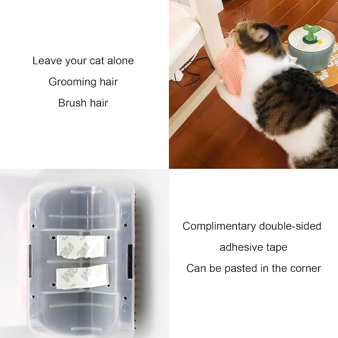 5Pack Self Groomer - Soft Face Massager with Catnip Pouch, Grooming Brushes for Indoor Cats, Comfort Rubbing Post Wall Corner Scratcher Comb for Long & Short Fur