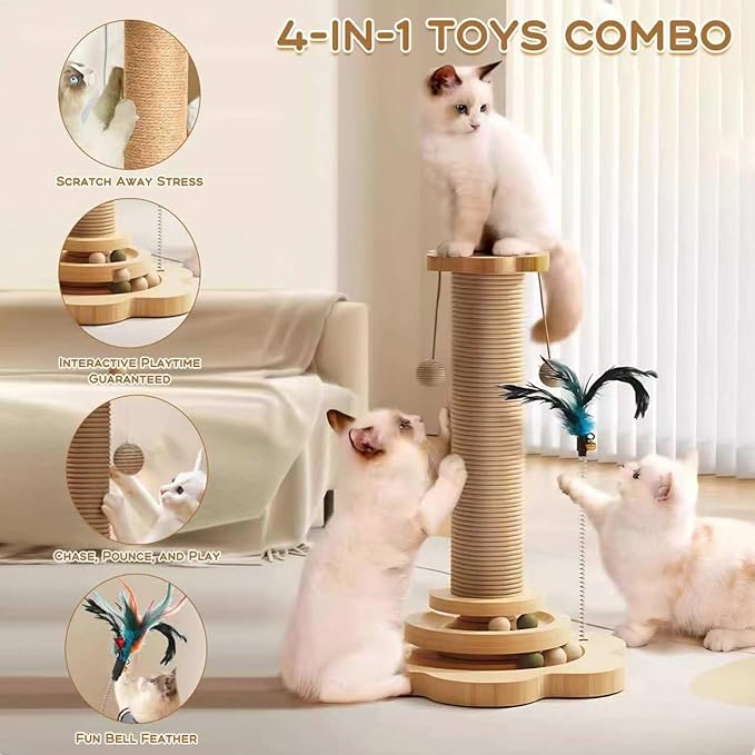 Cat Climbing Tower, Wooden, 40 in Tall, 24 in Wide