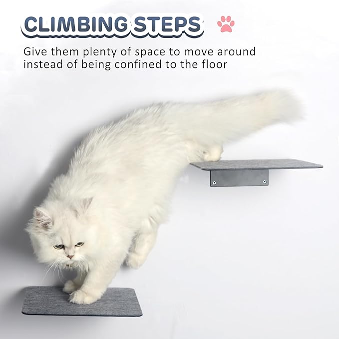 Cat Wall Shelves Climber Cat Shelf for Wall Cat Climbing Wall Mounted Cat Furniture 2 Set Cat Stairs Cat Steps Cat Ladder