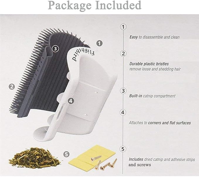3.0 Softer Cat Self Groomer with Catnip, Dog Cat Corner Groomer,Wall Corner Scratcher Comb,Grooming Massage Brush, Perfect Scratch Massager Tool for Long & Short Fur Kitten 1