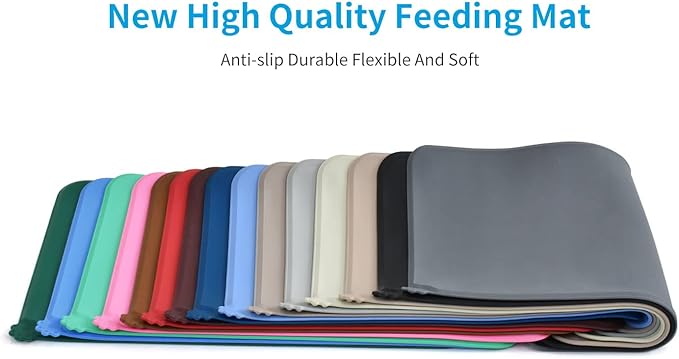 AUDWUD Silicone Waterproof Pet Feeding Mats,Anti Slip Bowl Pad,Dog Mat for Food and Water