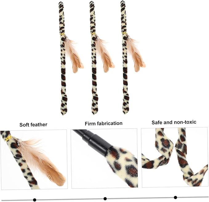 balacoo 6 Pcs Cat Teaser Cat Teething Toy Cat Stick Cat Teasing Cat Wand Cat Toys Interactive Cat Running Toy Cat Things Indoor Cat Toys Lightweight Kitten Toy Handheld Cloth