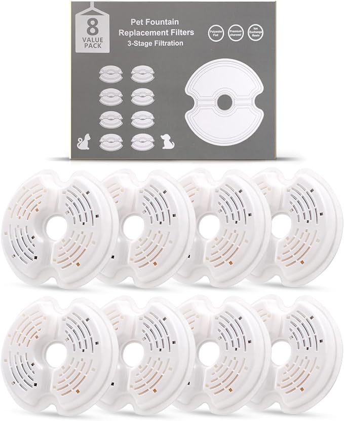 4 Pack Cat Fountain Filters, Petilog Cat Water Fountain Filters, Pet Fountain Filter Replacment