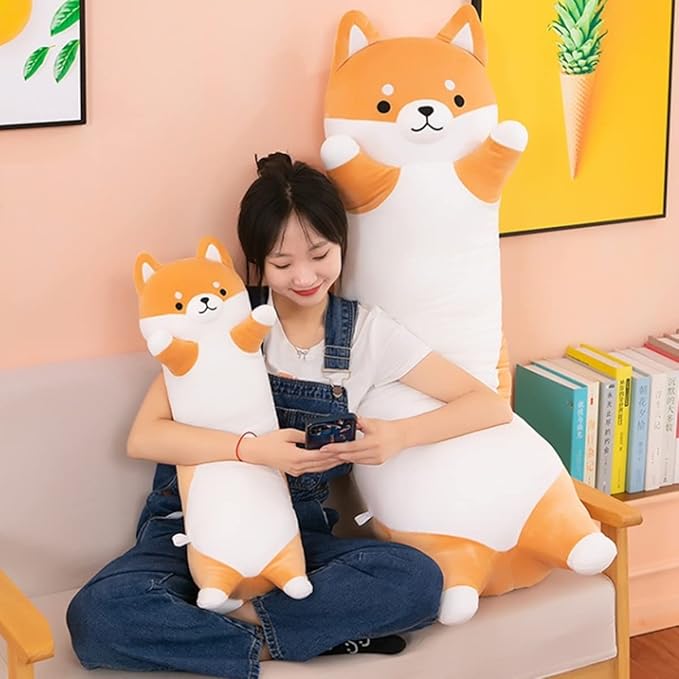 27.64'' Shiba Inu Plush Dog Stuffed Animals Long Dog Plush Pillow Toy Cute Cartoon Soft Sleeping Body Pillow for Kids Adults