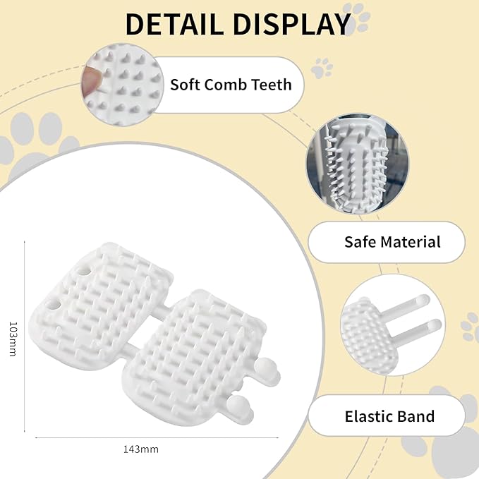 2Pcs Cat Self Grooming Brush, Pet Tickling Artifact for Cats Tickling Comb Pet Brush for Long Short Hair Cat Dog Tickling Tool, Reduce Shedding, Scratching and Itchiness, Silicone Cat Self Scratcher