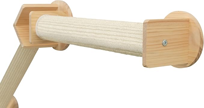 TRIXIE Wall Set 4, Indoor Wall Mounted Cat Scratching Posts for Elevated Fun, Lounger, Scratcher, Perch, Natural
