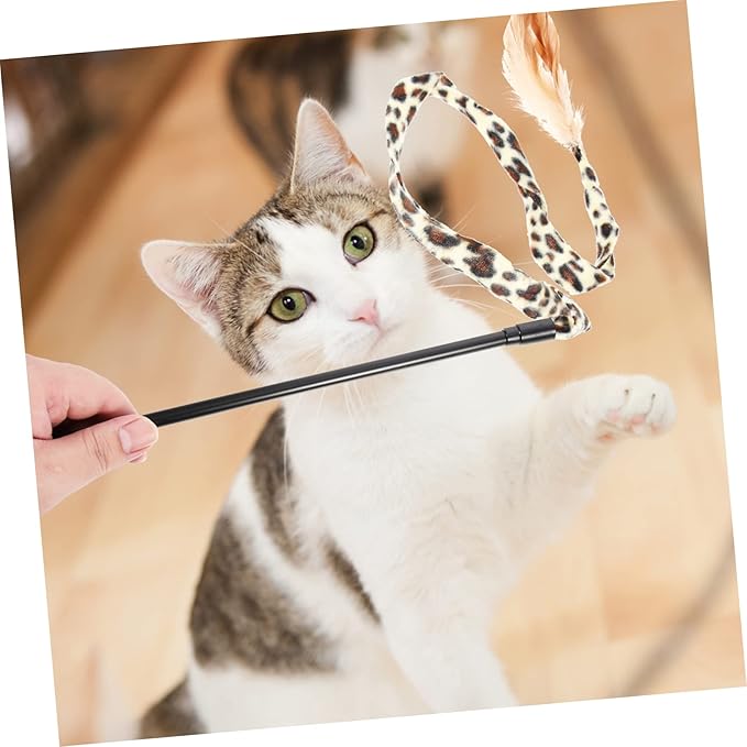 balacoo 6 Pcs Cat Teaser Cat Teething Toy Cat Stick Cat Teasing Cat Wand Cat Toys Interactive Cat Running Toy Cat Things Indoor Cat Toys Lightweight Kitten Toy Handheld Cloth