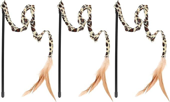 balacoo 15 Pcs Cat Teaser Wand : Portable Cat Teaser Toy Cat Chasing Toy Kitten Puzzle Kitten Wand Tease Stick Handheld for Indoor Cats, Engaging Play for Bored Cats