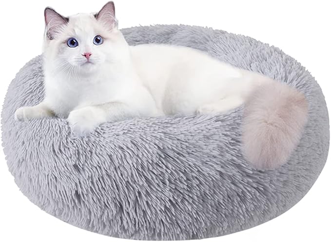 Cat Beds for Indoor Cats, 20 Inch Dog Bed for Small Melium Large Dogs, Washable-Round Pet Bed for Puppy and Kitten with Slip-Resistant Bottom