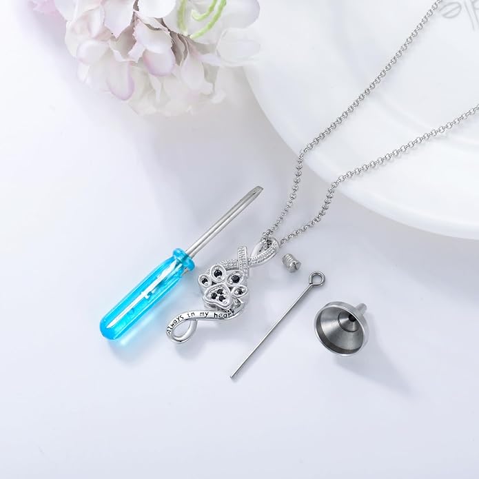 Animal Crystal Urn Necklace For Ashes Sterling Silver Butterfly Dragonfly Bee Phoenix Peacock Hummingbird Fox Angel Wing Pentagram Pentacle Cremation Necklace Heart Teardrop Urn Holder Necklaces For Women Memorial Jewelry