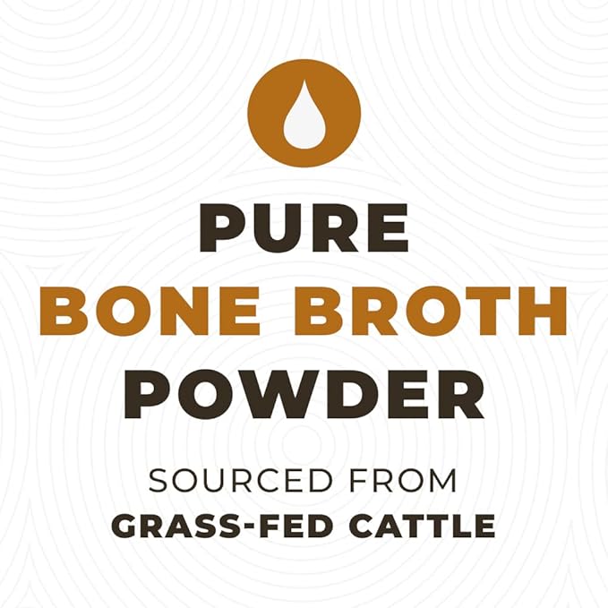 8oz Beef Bone Broth Powder for Dogs and Cats – Human Grade Grass-Fed Bone Broth for Picky Eaters – Supports Joints and Gut Health – Single Ingredient Bone Broth for Cats -Dog Food Toppers For Dry Food