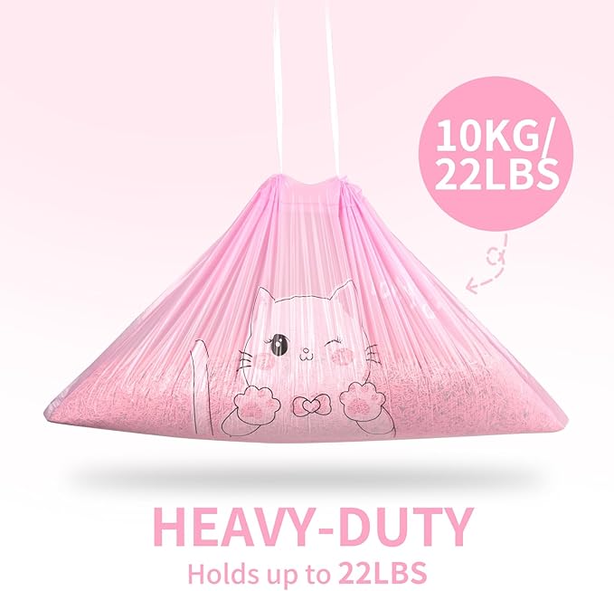 40 Count Cat Litter Box Liners for Automatic Cat Litter Box and Litter-Robot 4/3, Heavy-Duty, Extra Thick, Pink