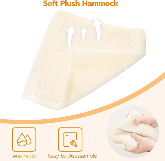 HOOBRO Cat Hammock, Cat Wall Bed with Soft Fabric, 15" L x 12.6" W, Wood Cat Wall Shelves, Easy to Install, Holds up to 40 lb, for Kitten, Medium and Large Cats, Natural NL01CS03