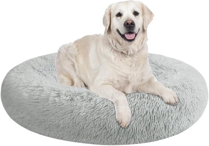 Dog Bed for Small Medium Large Dogs, 30 inch Calming Dogs Bed, Washable-Round Cozy Soft Pet Bed for Puppy and Kitten with Slip-Resistant Bottom