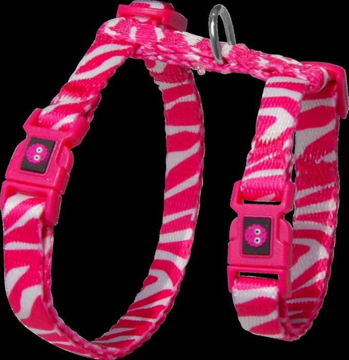 DOCO Cat Harness and Leash Set - Travel and Walking, Escape Proof, Adjustable Vest Harnesses for Cats, Easy Control, Breathable, One Size Fits All - (Pink Zebra)