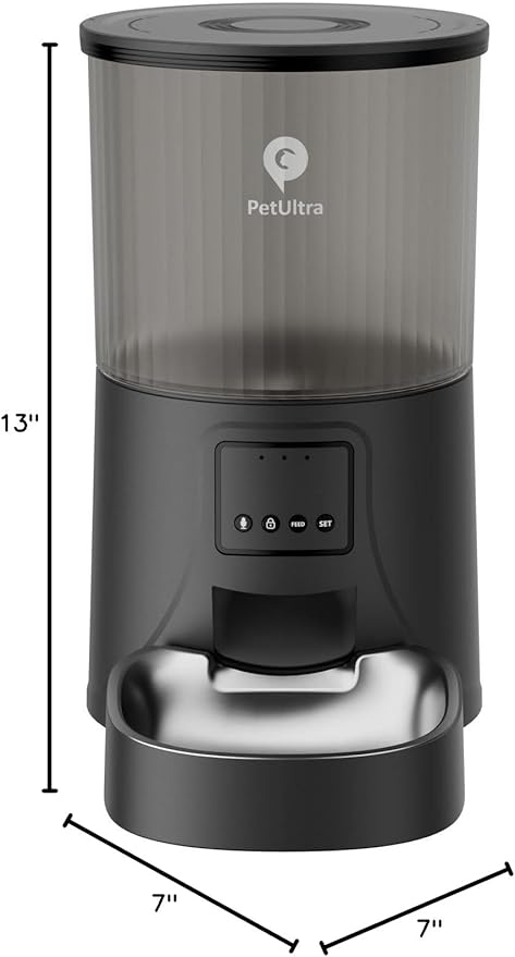 Automatic Cat Feeder WiFi- 2.4Ghz Cat Food Dispenser with APP Remote Control- Auto Pet Feeder for Cat and Small Dog Indoor- Easy to Set Up and Clean- Dual Power with Desiccant Bag Keep Fresh