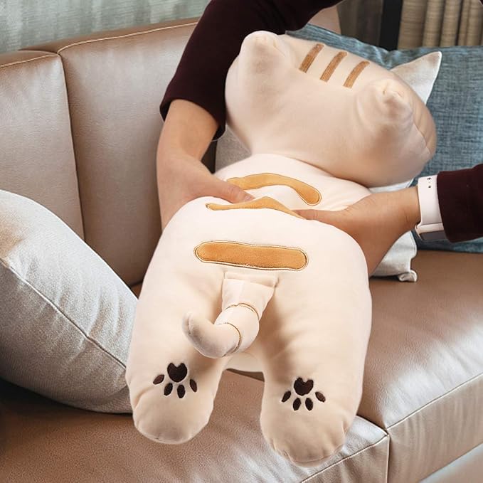 ARELUX 22in Soft Cat Big Sleeping Hugging Pillows,Plush Kitten Kitty,Stuffed Animal Throw Pillows Accompany Plush for Friends Family Birthday