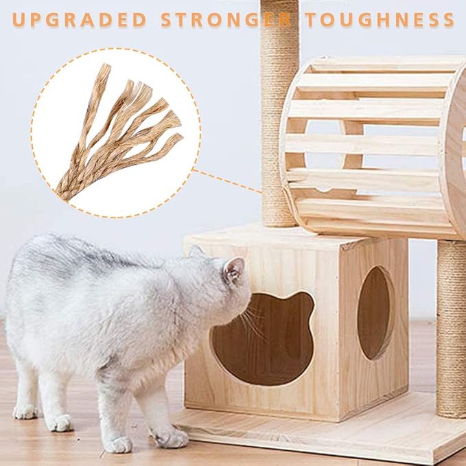 Barelove 4 Pack Cat Scratching Post Tower Replacement, 15.7“ + 7.9" Natural Sisal Rope Scratcher Posts for Indoor Kittens Tree, Hemp Rope Scratch Pole Part Cats Furniture Accessories with M8 Screws