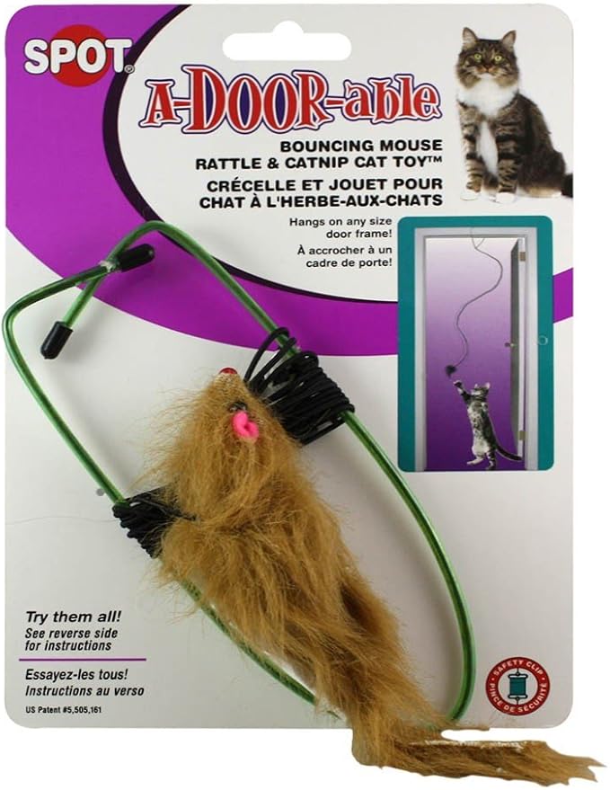 A-Door-Able Bouncing Mouse Rattle and Catnip Toy