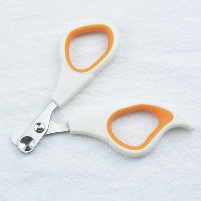 1PCS Pet Nail Clipper Orange Cat Nail Clipper with Round Cut Hole Claw Clipper Trimmer Claw Trimmer Pet Nail Scissor with Nail File for Cats, Birds, Reptiles and Small Animals