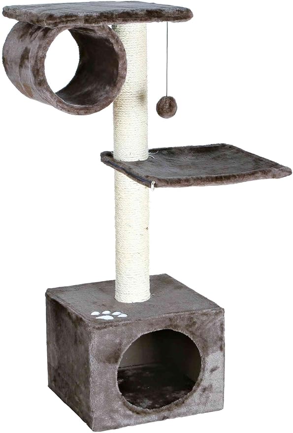 TRIXIE San Fernando Cat Tree with Scratching Posts, Condo, Dangling Cat Toy, 41.7-in Tall, Dark Gray
