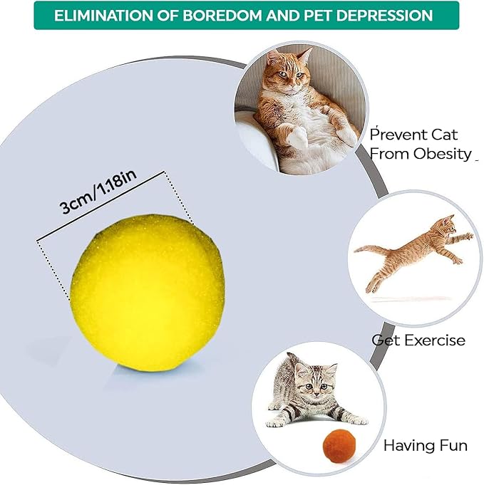 31 Pcs Cat Toy Ball Launcher Gun,Cat Fetch Toy Gun Shooter, Plush Ball Shooting Gun with 30Pcs Pom Pom Balls, Funny & Fuzzy Toys Interactive for Indoor Cats (3.0 CM with Ball Gun)