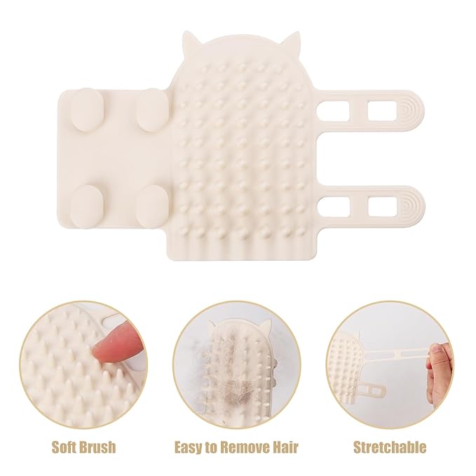 2pcs Cat Brushes, 2-in-1 Self Cleaning Tickling Comb, Pet Tickling Back Scratche Artifact, Cat Corner Scratcher Rubbing Brush, Cat Hair Removal Gloves Brush Shedding for Short Or Long Hair Cats