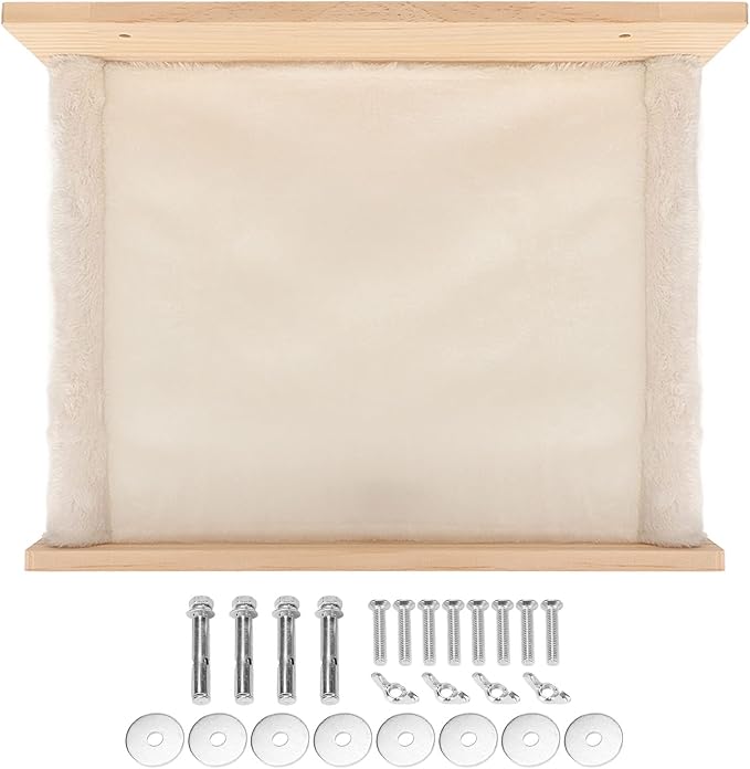 Tnfeeon Wall Mounted Cat Hammock Bed Cat Wall Furniture Breathable Washable Saving Space Cat Window Perch Shelf for Indoor Summer