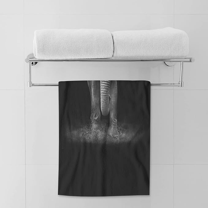 AOYEGO Elephant Beach Towels Wild Animal Wildlife Gray Elephants Microfiber Soft Towels for Bath Hair Hand Towel for Women/Men/Girls/Boys 15x30 Inch