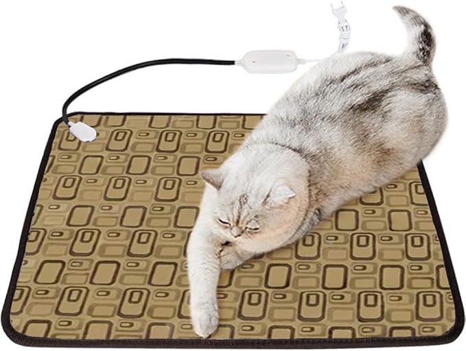 La La Pet® Mat for Dog and Cat Constant Electric Heating Temperature Warming Pad Cushion Bed Mat for Pet,Coffee