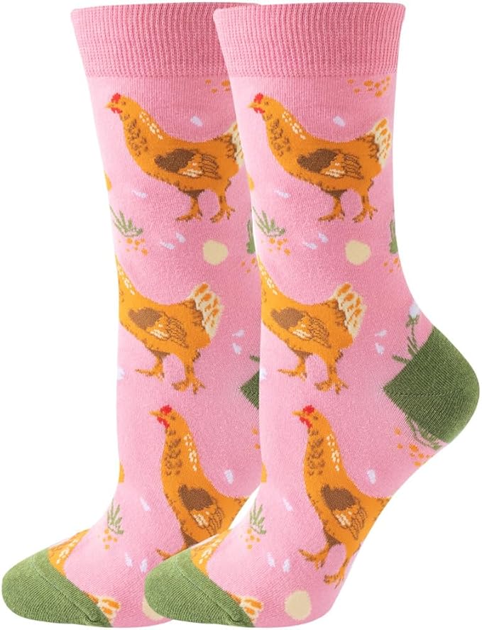5 Pairs Cute Animal Crew Socks Fun Casual Cotton Calf Socks for Women
