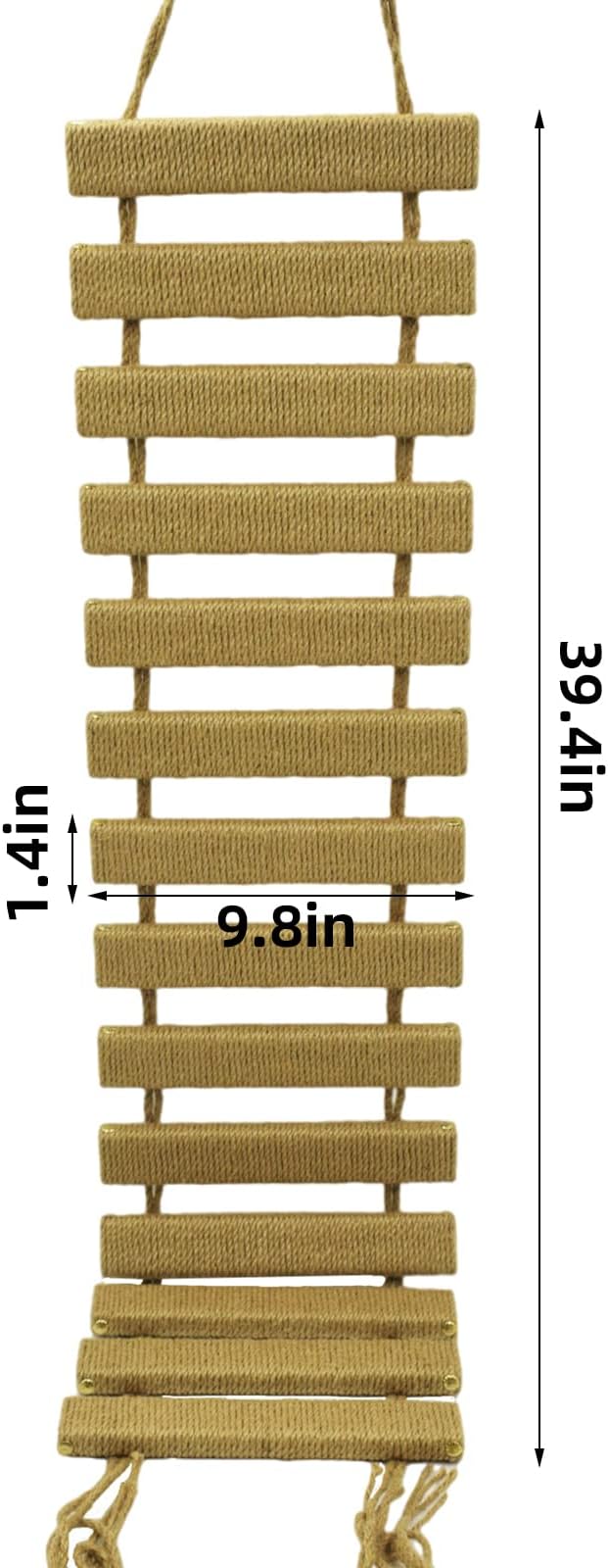 Cat Suspension Bridge,Natural Pine Solid Wood Cat Bridge,Wall Mounted Cat Furniture,Cat Climber Shelves Kitten Hammock,Cat Tree Indoor Hanging Cat Beds(Jute Rope Cat Bridge)