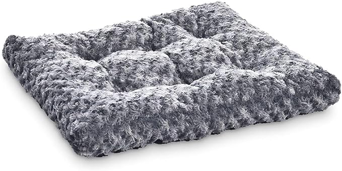 Amazon Basics Cat and Dog Bed and Crate Pad, Machine Washable, Indoor, 29 x 21 x 3 inches, Gray