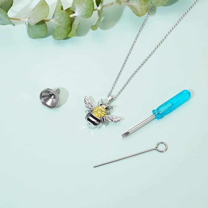 Animal Crystal Urn Necklace For Ashes Sterling Silver Butterfly Dragonfly Bee Phoenix Peacock Hummingbird Fox Angel Wing Pentagram Pentacle Cremation Necklace Heart Teardrop Urn Holder Necklaces For Women Memorial Jewelry