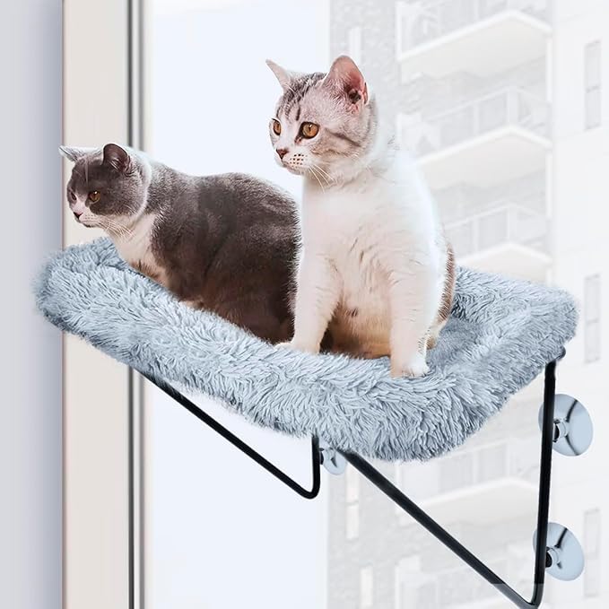 Cat Window Perch- 2 in 1 Cat Bed Window, Cat Window Hammock and Seat for Cats Inside, Cat Window Box for Indoor and Large Cats, Cat Window Shelf, Cat Ledge for Window Sill, Hamaca para Gatos.