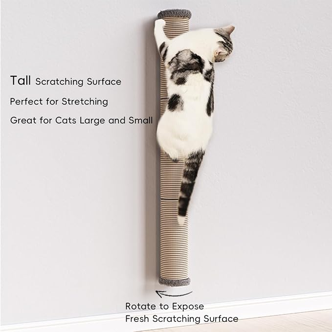 40" Wall Mounted Cat Scratcher, Sisal Scratching Post