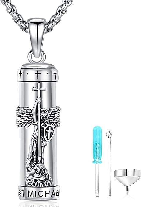 Aniu Cremation Jewelry for Ashes S925 Sterling Silver Urn Necklace Memorial Necklace for Human Ashes of Loved Ones Keepsake Pendant for Men Women