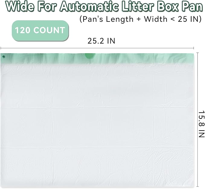 120 Count Cat Litter Box Liners for Automatic Cat Litter Box and Litter-Robot 4/3, Heavy-Duty, Extra Thick, Economy Bulk Pack