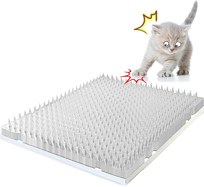 14 Pack Scat Mat for Cats - 16 x 13 Inch Cat Spike Mat with 1 Inch Spike, Cat Repellent Indoor & Outdoor Mat to Deter Cats & Other Animals, Humane Cat Deterrent Indoor Fence