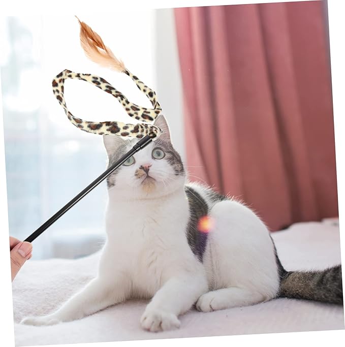 balacoo 6 Pcs Cat Teaser Cat Teething Toy Cat Stick Cat Teasing Cat Wand Cat Toys Interactive Cat Running Toy Cat Things Indoor Cat Toys Lightweight Kitten Toy Handheld Cloth