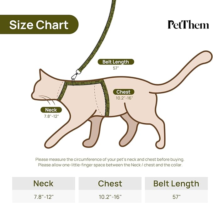 Cat Harness and Leash Set - Escape Proof Vest Harness for Cat, Comfortable Soft Lightweight, Easy Adjustable Cat Collar Harness for Small Medium Cats (Growling Crocodile)