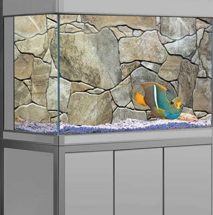 60X24IN Marble Aquarium Background, Art Marble Aquarium Background, Natural Marble Glass Terrarium Background with 8 EVA Double-Sided Tape