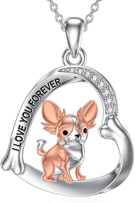 925 Sterling Sliver Yorkshire/Corgi/Labrador/Pug/Bulldog/Paw Print/Cross Necklace Cute Puppy Dog Necklace Jewelry Birthday Gifts for Women Girls Dog Lovers