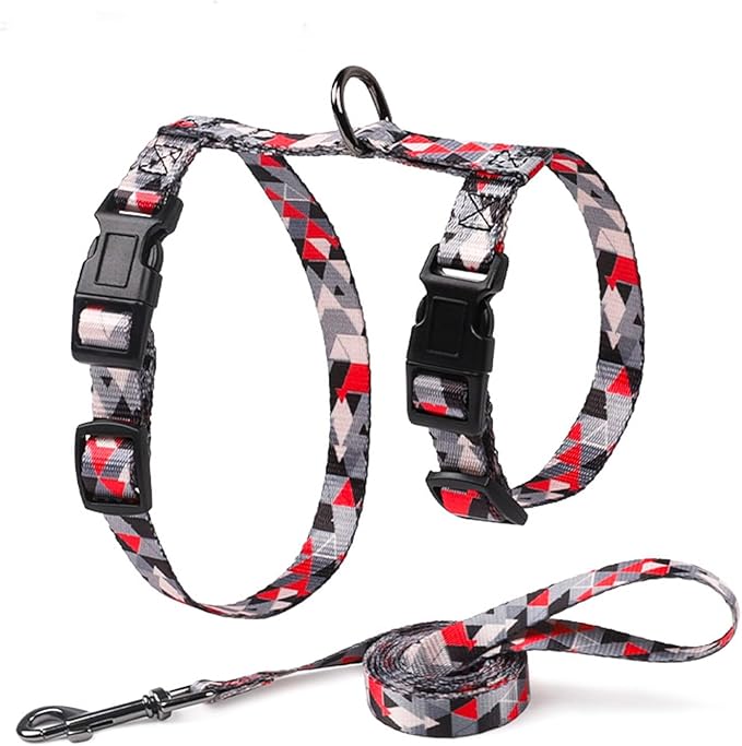 Cat Harness Escape Proof Cat Harness and Leash Set for Walking Soft Adjustable Kitten Harness for Small Large Cats(Multicolor1)