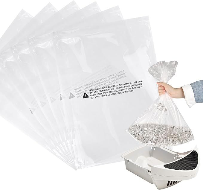 100 Count Waste Litter Robot Bags,Cat Litter Box Liner Bags Compatible with Litter Bag Robot 3 4 Waste Bags,9-11 Gallons,Cat Litter Automatic robot Liner Bags